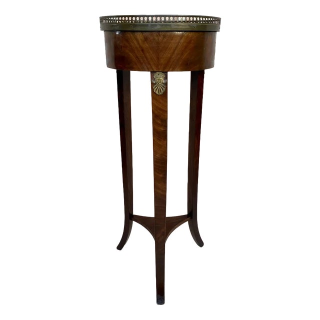 Antique French Louis XVI Style Walnut Bouillotte Side Table, 1800s For Sale