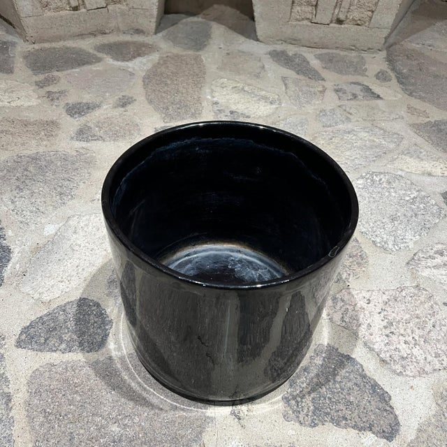 Gainey Pottery Architectural Modern Black Planter Art Pottery For Sale - Image 4 of 8