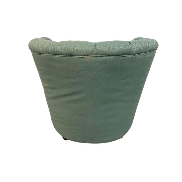 Mid-Century Modern Tufted Barrel Back Club Chairs - Set of 2 For Sale In Philadelphia - Image 6 of 7
