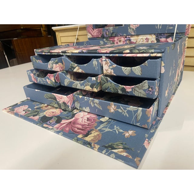 Vintage Fabric Covered Domed-Top Jewelry Box and Photo Frame For Sale - Image 10 of 15