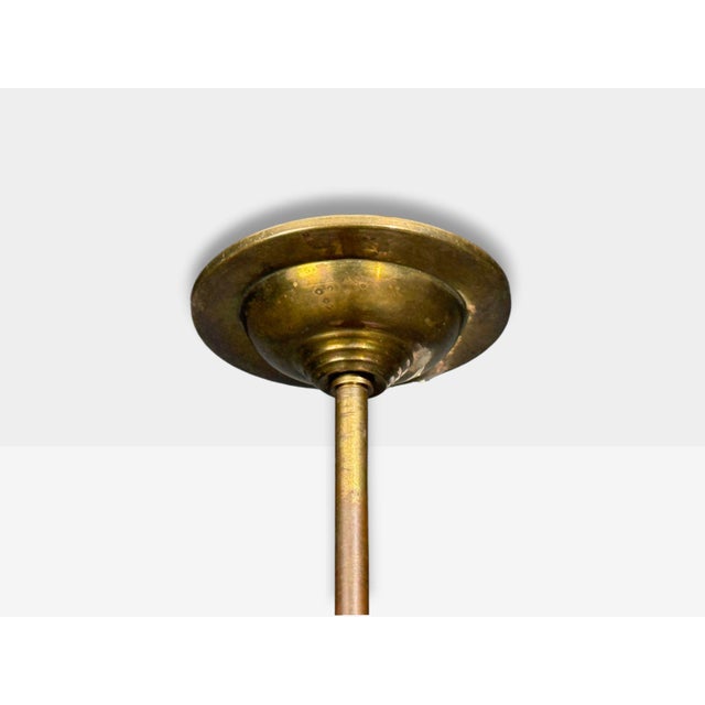 1940s Danish Modern, Pendant Light, Brass, Glass For Sale - Image 12 of 12