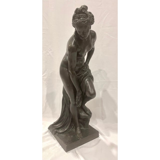 Figurative 19th Century French Bronze Figure "Venus Emerging From the Bath" After Allegrain - 33" Tall For Sale - Image 3 of 18