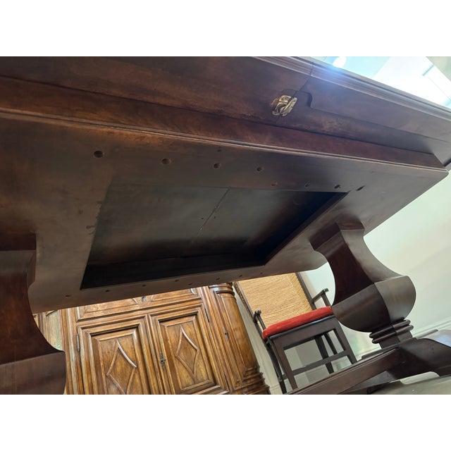 2000 - 2009 Emanuel Morez Country Trestle Wood Extension Dining Table For Sale - Image 5 of 18