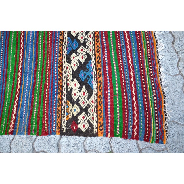 Vintage Bohemian Turkish Kilim Rug For Sale - Image 9 of 11