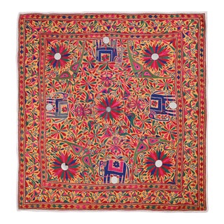 1930s Gujrati Floral Theme Textile Wall Art For Sale