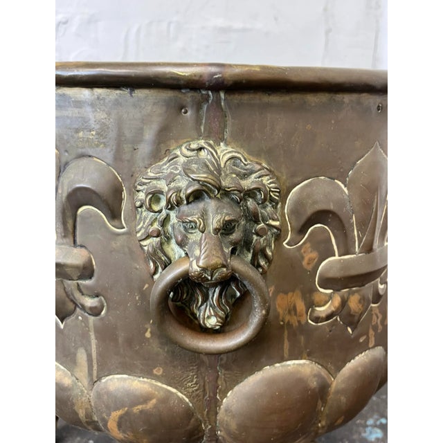 Early 20th Century Brass Cachepot Table Lions Feet For Sale - Image 5 of 7