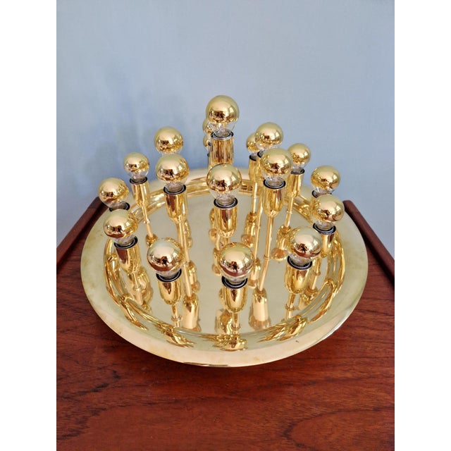Space Age Brass Sputnik Ceiling Light, 1970s For Sale - Image 4 of 14