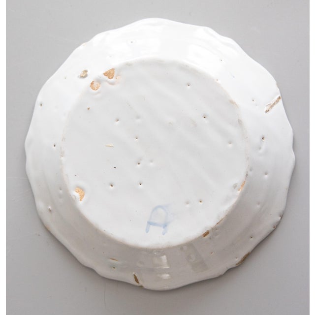 Ceramic 18th Century French Faience Scalloped Floral Plate For Sale - Image 7 of 8