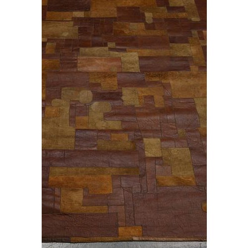 Handcrafted Leather Rug, 1960s For Sale - Image 3 of 12