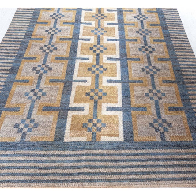 Doris Leslie Blau Vintage Swedish Flat Weave Rug For Sale - Image 4 of 9