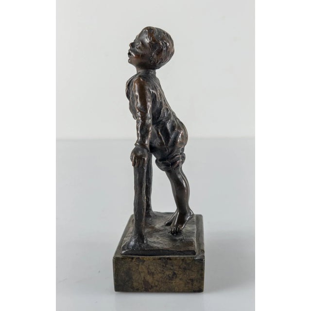 Bronze Early 20th Century Austrian German Bronze Boy Figure For Sale - Image 8 of 10