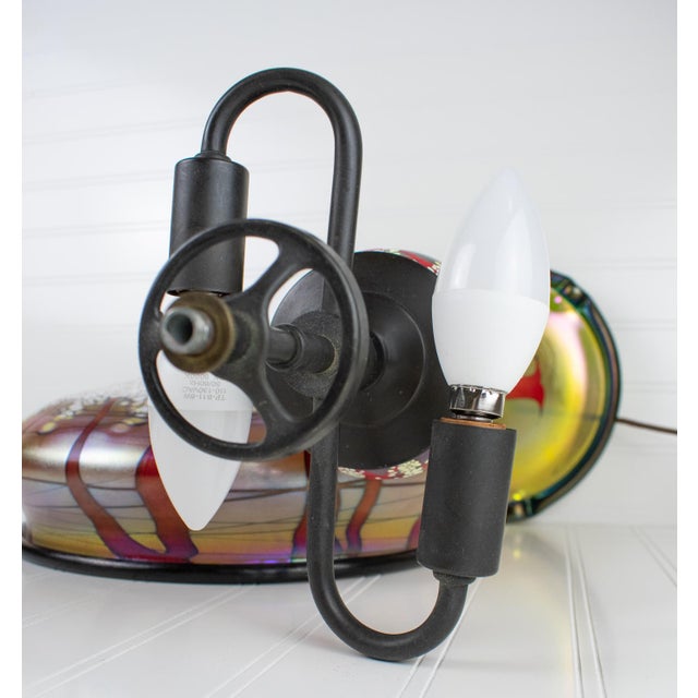 Large Gold "Cherry Blossom" Table Lamp by Carl Radke Signed, Dated For Sale - Image 11 of 12