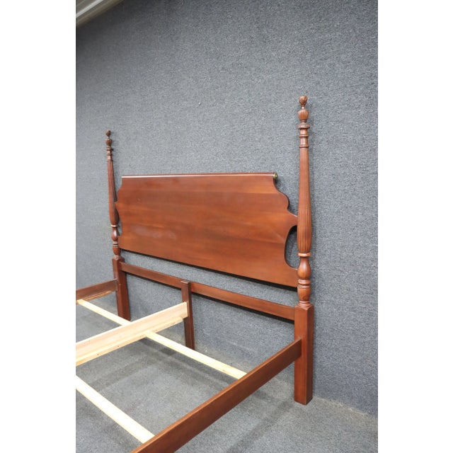 Wood Durham Cherry King Poster Bed For Sale - Image 7 of 10