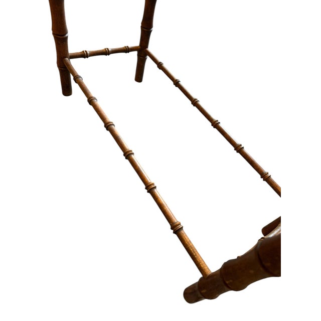 Wood Vintage Faux Bamboo Maple Wood Plant Stand For Sale - Image 7 of 8