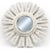 Late 20th-Century sunburst mirror with a circular carved surround and double rays. It has a lovely organic light gray and...