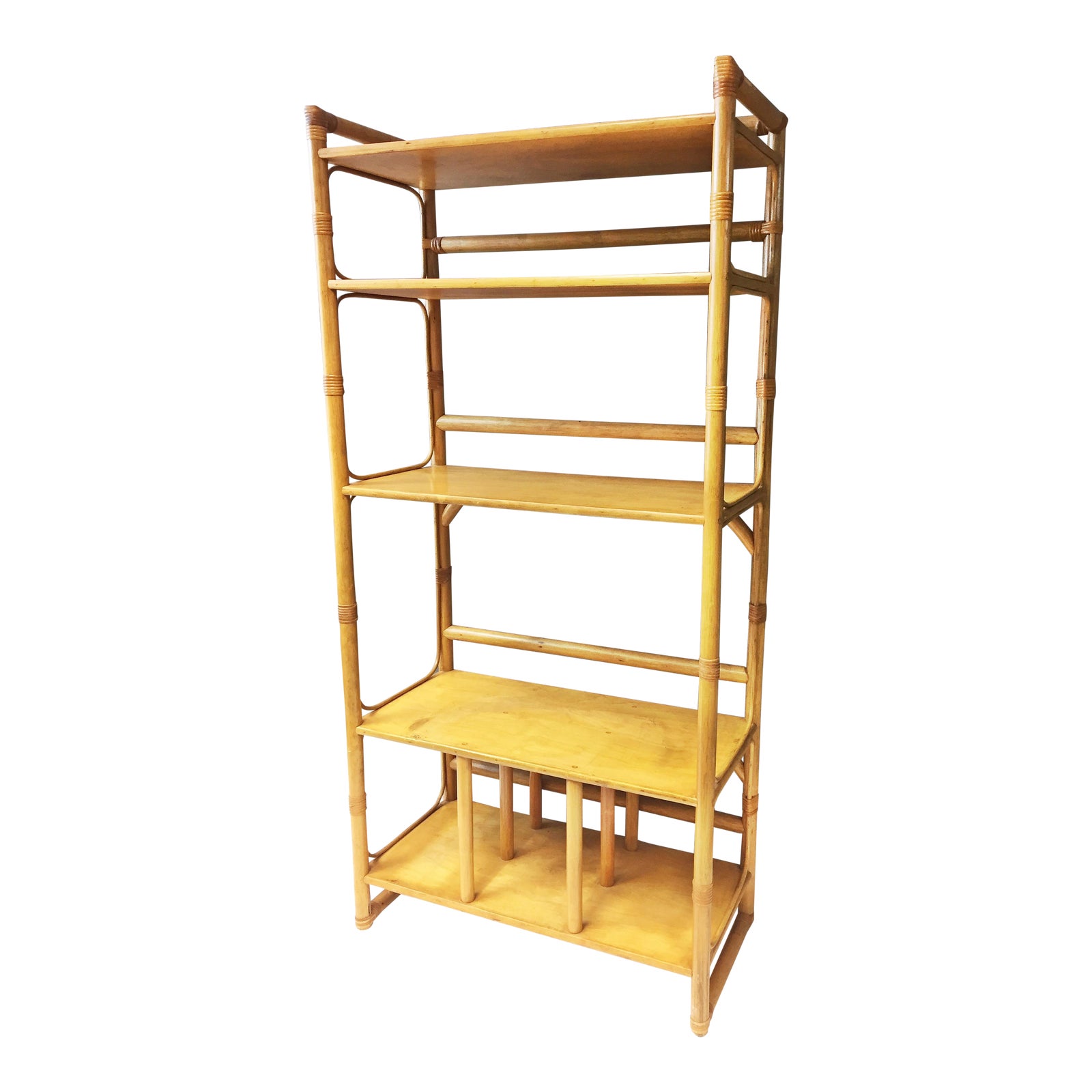 Vintage Boho Chic Bamboo Bookcase Chairish