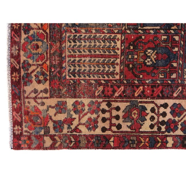 1960s Vintage Persian Bakhtiari Kheshti Rug, 6’7” X 6’8” For Sale - Image 5 of 11