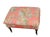 George Smith Custom Cr Laine Coral Botanical Cocktail Ottoman | Luxury Designer Upholstered Coffee Table Ottoman With Turned Wood Legs & Brass Casters For Sale - Image 4 of 11