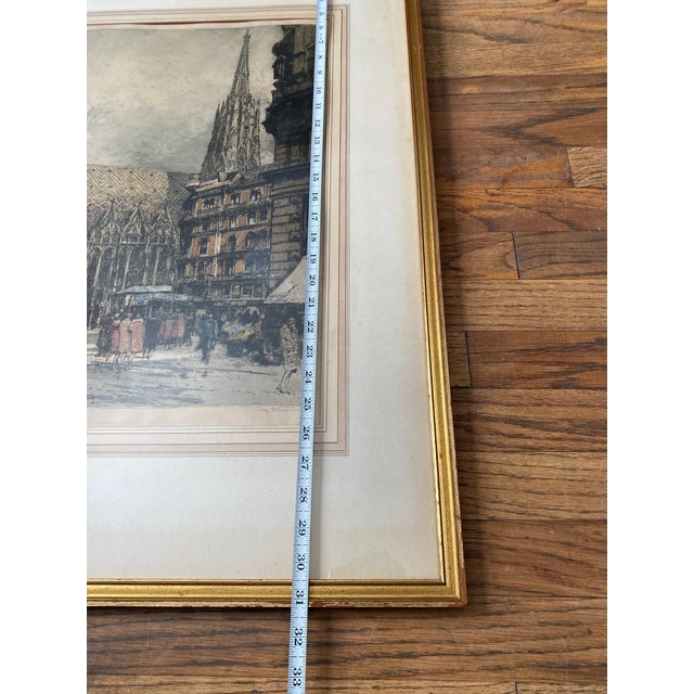 Luigi Kasimir Hand-Colored Etching “St. Stephen’s Cathedral Vienna” — Signed 1928, Limited Edition For Sale - Image 9 of 9