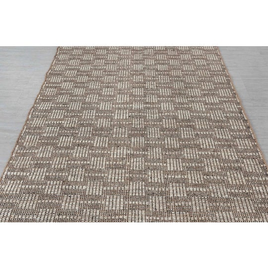 Mid-Century Modern White Wool Jute Hand Woven Rug - 3x5 Ft. For Sale - Image 3 of 11