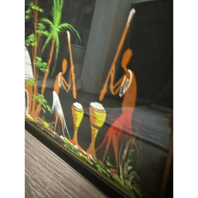 MidCentury Modern African Folk Art Painting. For Sale In Charleston - Image 6 of 6