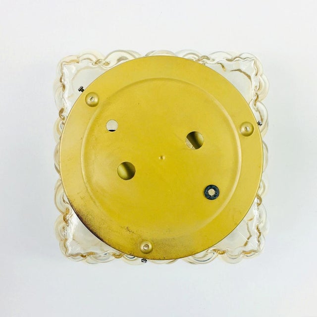 Large Amber Bubble Glass Ceiling Light attributed to Helena Tynell for Limburg, Germany, 1960s For Sale - Image 11 of 12