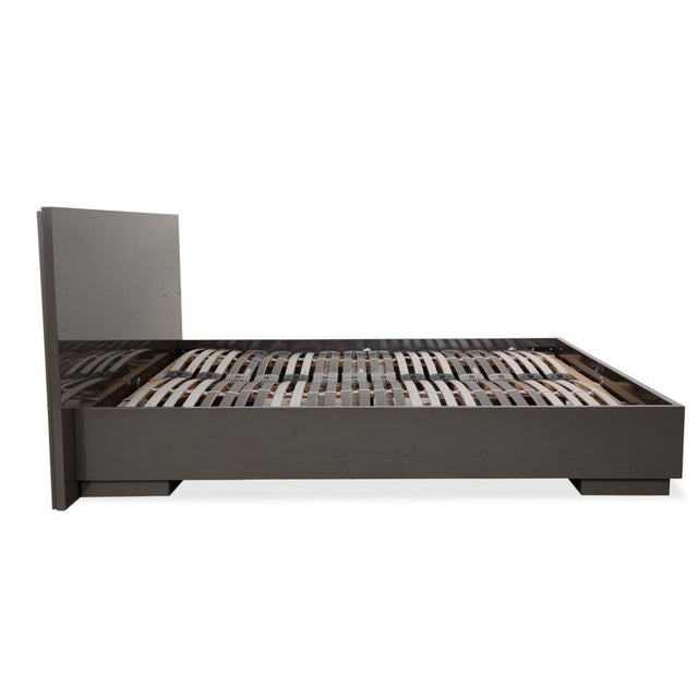 Wooden Bed in Grey Taupe High Gloss from Lübke For Sale - Image 13 of 16