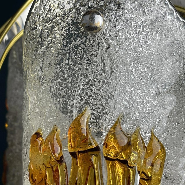 Mid-Century Amber Murano Glass and Chrome Chandelier by Toni Zuccheri for Mazzega, Italy, 1970s For Sale - Image 12 of 13