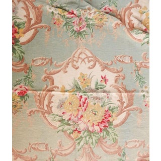 Vintage Floral Linen Fabric For Sale