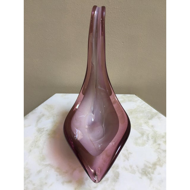 Glass 20th Century Murano Purple and Violet Swan Italian Art Glass Sculpture For Sale - Image 7 of 11