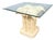 Boho Chic Faux Bamboo Banana Leaf Glass Top Side Table For Sale