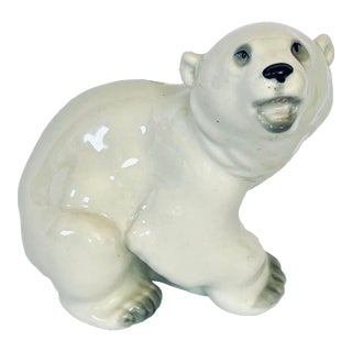 Russian Porcelain Polar Bear Figurine 1950s For Sale