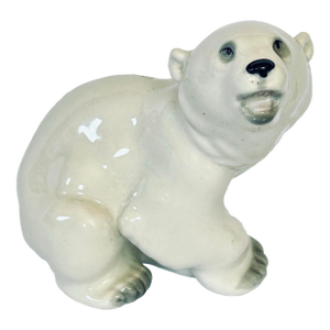 Russian Porcelain Polar Bear Figurine 1950s