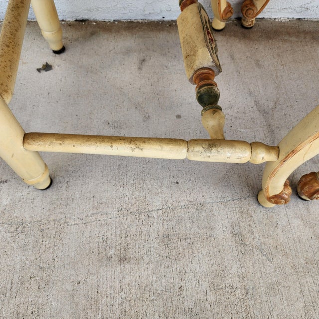 Habersham French Country Dining Chairs Rush Hand Painted For Sale - Image 11 of 12