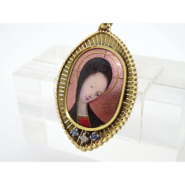 Vintage French 18k Gold and Enamel Pendant, 1900 For Sale - Image 13 of 18