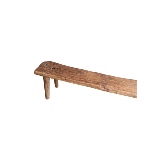 Brown Modern Organic Sculptural Teak Wood Bench For Sale - Image 8 of 10