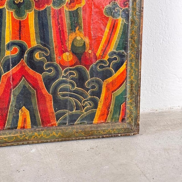 Tibetan Hand-Painted Monastery Door Panel, 1890s For Sale - Image 18 of 18