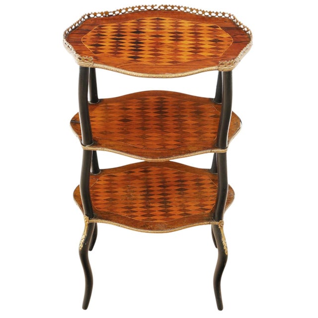 Antique Inlaid Parquetry and Ebonised Side Table, 1890s For Sale - Image 3 of 8