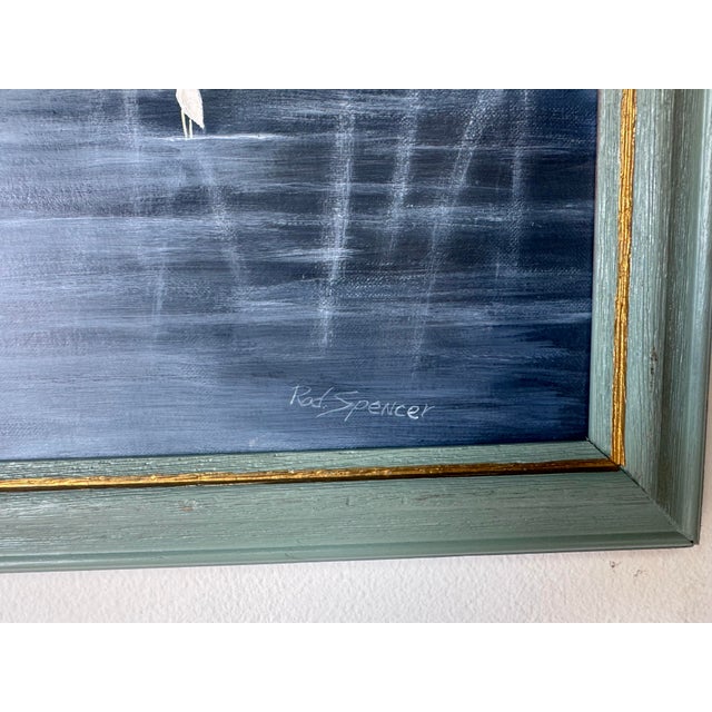 Vintage Red Spencer Tropical Florida Highwaymen–Style Oil on Canvas Painting For Sale - Image 10 of 12