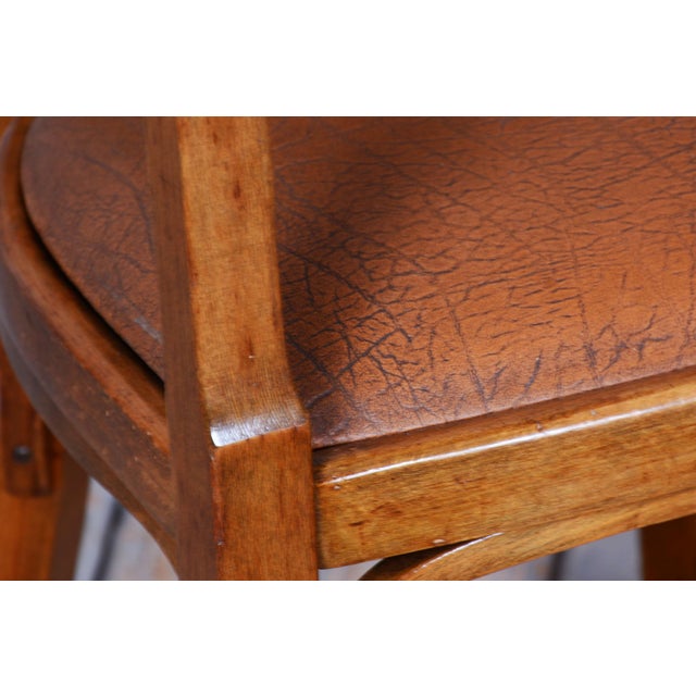 Set of Art Deco Armchairs in Beech & Leatherette, Austria, 1930s For Sale - Image 3 of 9