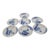 Late 20th Century Ko-Imari Landscapes – Japanese Vintage Blue and White Mame Plates Set of 7 For Sale