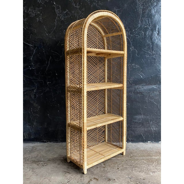 1960s Waterfall Wicker Rattan Etagere Chairish