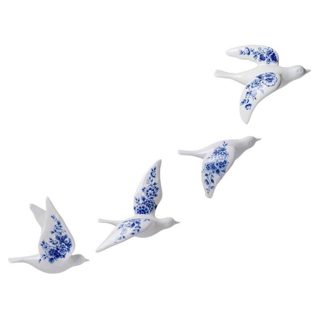 Blue Delft Blue Wall Decoration Ceramic Birds from Heinen Delfts Blauw, 2026, Set of 4 For Sale - Image 8 of 8