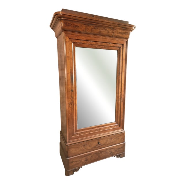 Antique French Louis Philippe Wardrobe in Elm and Oak, 1800s For Sale