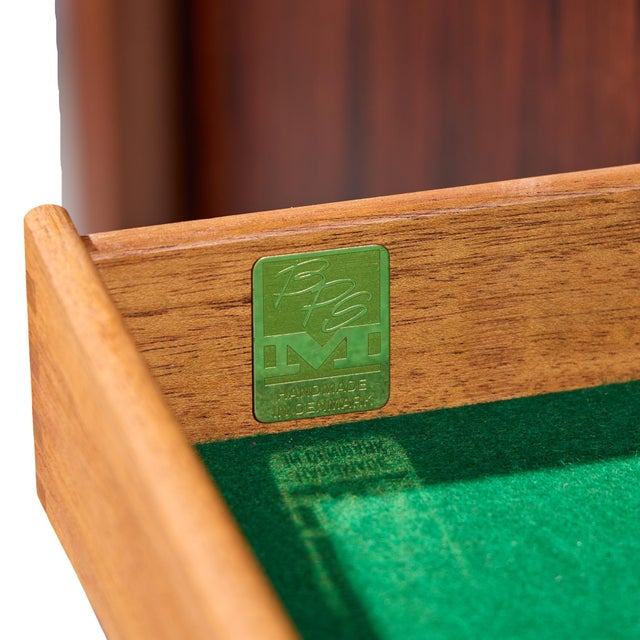 Bernhard Pedersen Mid Century Danish Rosewood Tambour Door Credenza With Hutch For Sale - Image 13 of 13