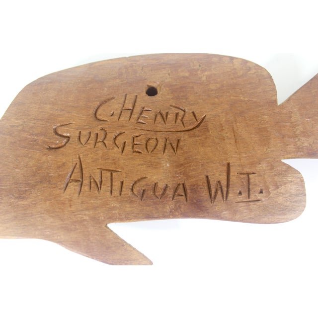 Vintage Hand Carved Wood Fish Wall Decor For Sale - Image 12 of 12