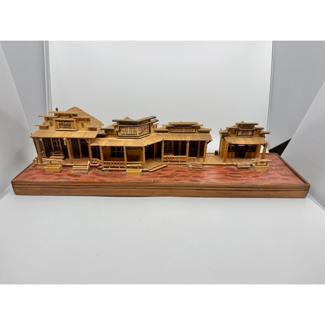 Late 20th Century 1990 Hand Crafted Architectural Folk Art Model Wild West Town with Saloon For Sale - Image 5 of 12