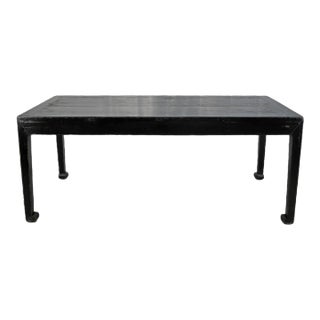 35" Tall Antique Black Lacquer Table For Sale