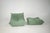 Textile Set of Togo Lounge Chair and Pouf in Mint Bouclet Fabric by Michel Ducaroy for Ligne Roset, 1973 For Sale - Image 7 of 18
