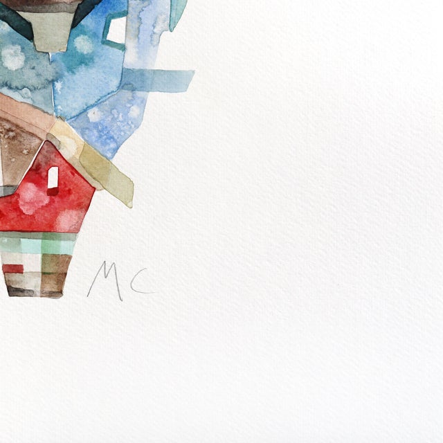 2020s Daylight in Soft Tones - Abstract Urban Collage Watercolor Art on Paper Original Artwork by Maria C Bernhardsson For Sale - Image 5 of 5